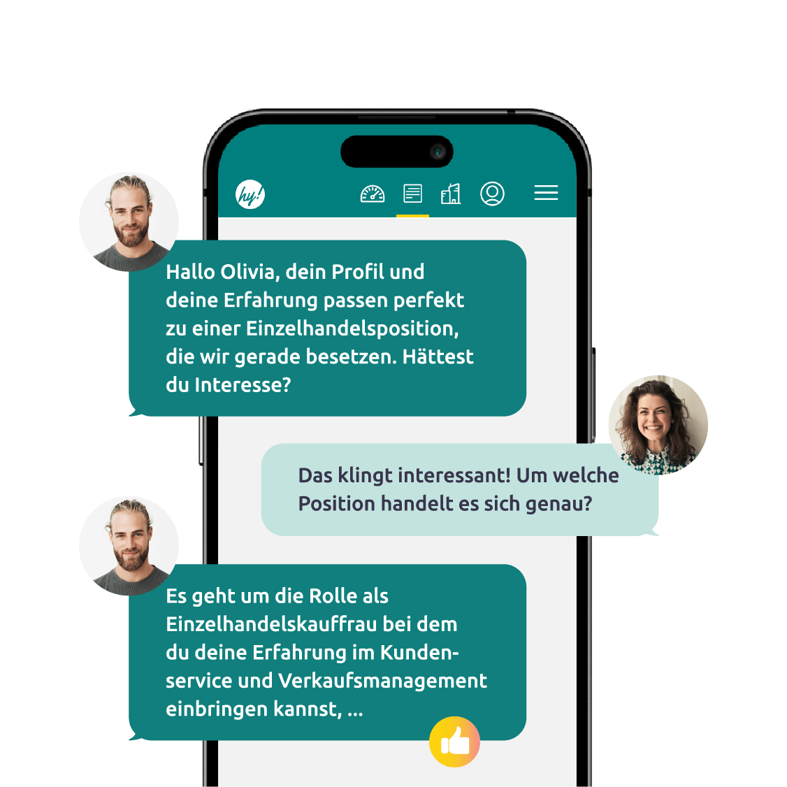 Stelleninserat in der hokify Mobile-App